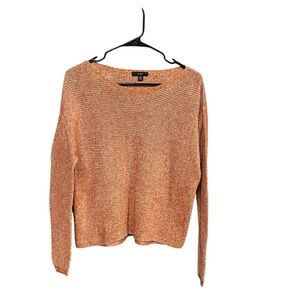 J.Crew sweater women XS burnt orange linen cotton long sleeve textured knit